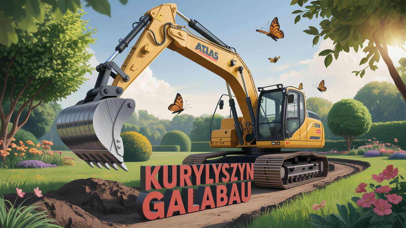 Atlas Bagger schiebt einen Weg